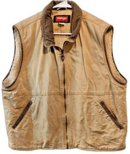 Wrangler Hero Sherpa Lined Denim Vest Size Men  s XL-Brown/Tan Color