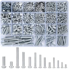 Metric Screw Nut Washer Kit 1080pcs M3 M4 M5 M6 Bolt Assortment Steel Set