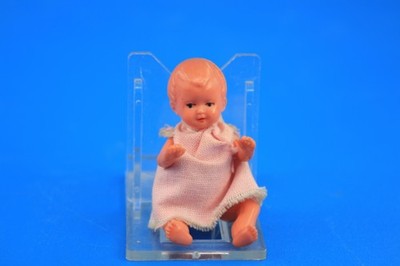 Vintage Mini Puppe E.S. Germany 7 cm Kunststoffpuppe mit Kleid Sammlerpuppe