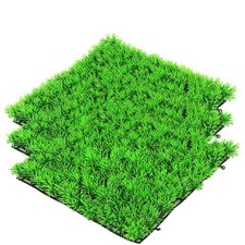 kathson 3 PCS Aquarium Grass Mat Decorations Artificial Plastic Lawn Ornament...