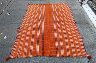 Vintage Tribal Traditional Hand Made Oriental Orange Wool Mojj Kelim 180x125cm