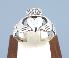 CLADDAGH JB 925 Hallmarked Made In Ireland Irish Heart Sterling Silver Ring Sz 6