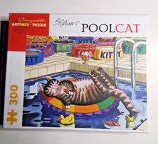 Complete Pomegranate Kliban POOLCAT puzzle 300 Pool cat