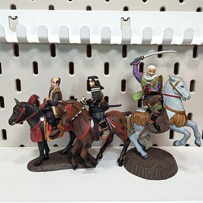 JAPANESE SAMURAI on Horse Uesugi Kenshin 2.5'' Mini Figure Diorama Toy Miniature