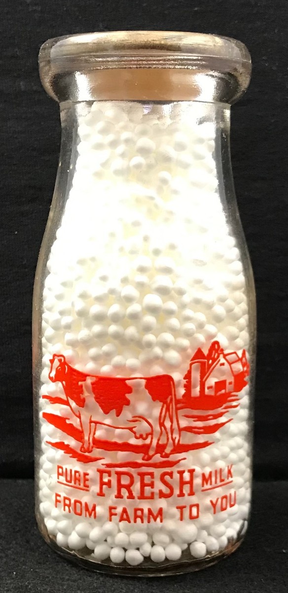 Glass Milk Bottle, Half-Pint, Rossignol's Dairy Farms, Waterville