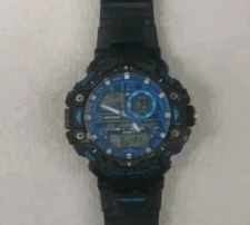 MEN'S LIGHTLY USED ARMITRON ANALOG/DIGITAL PRO SPORT WRISTWATCH CRONO BLUE/BLACK
