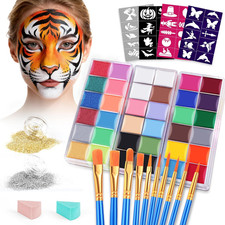 Face Painting Kit for Adult Party,32 Colors Professional Oil Face Body Paint Kit