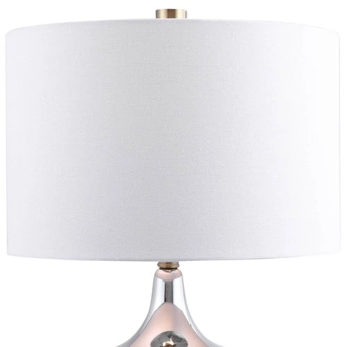 Modern Accent Table Lamp 23" High Chrome Plated White Shade Living Room Bedroom - Picture 3 of 6
