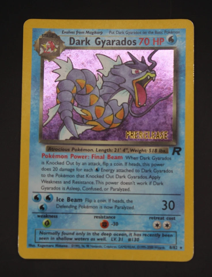 carte pokemon 8-82 Dark Gyarados Rare Holo Prerelease Team Rocket 2000 - Photo 1/4