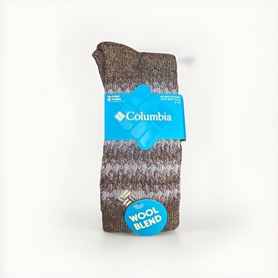 2 Pairs Crew Socks Fits Womens Shoe Size 4-10 Wool Blend