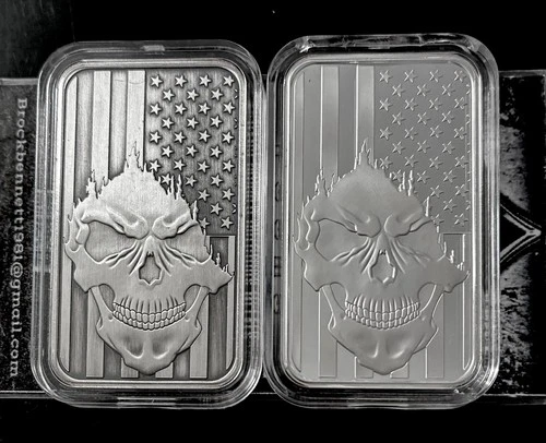 BMB Patriot Skull Set | 2oz .999 Silver | Proof + Antique | #8/25