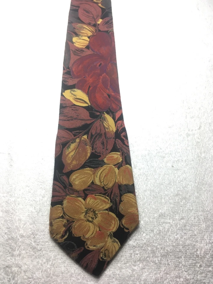 范海森男式领带棕色勃艮第金色 3.75 X 61 — 第 2/4 张图片