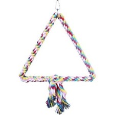AE Cage Company Happy Beaks Triangle Cotton Rope Swing for Birds Foot Exercise