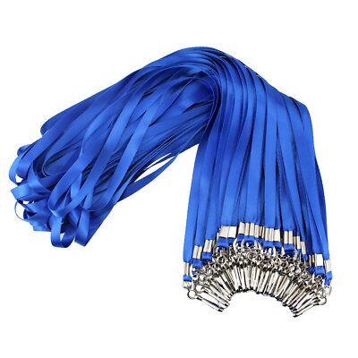 Bulk Lanyards For ID Badges - 100 Pack, Dark Blue, Swivel J-Hook, Comfortable Wear - View #5