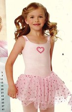 NWT Ballet dress Glittered dot attached skirt Light pink Intermediate child