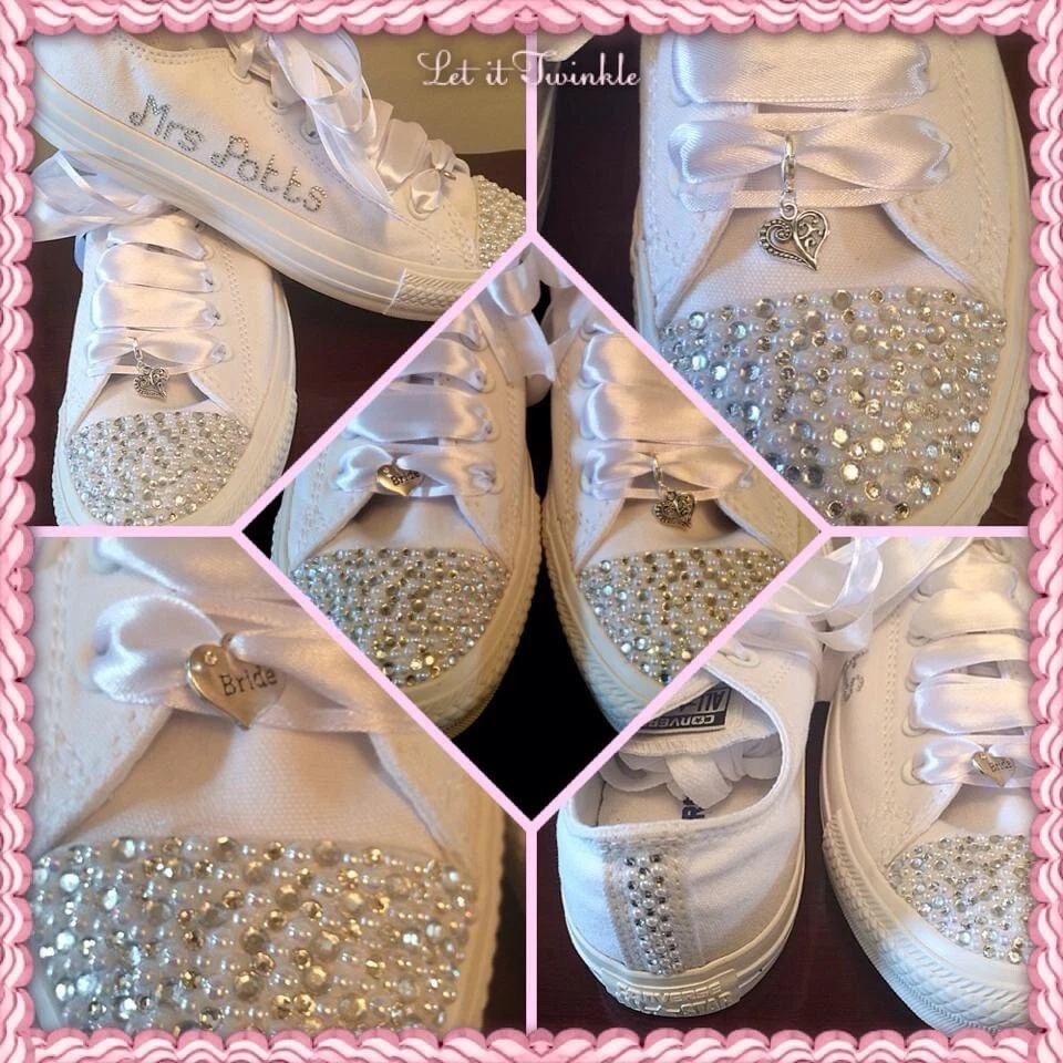 Wedding Converse Personalised And Blinged eBay