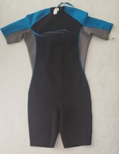 Oxylane Tribord Spring Suit Mens L Swim Black Blue Wetsuit Zip Back