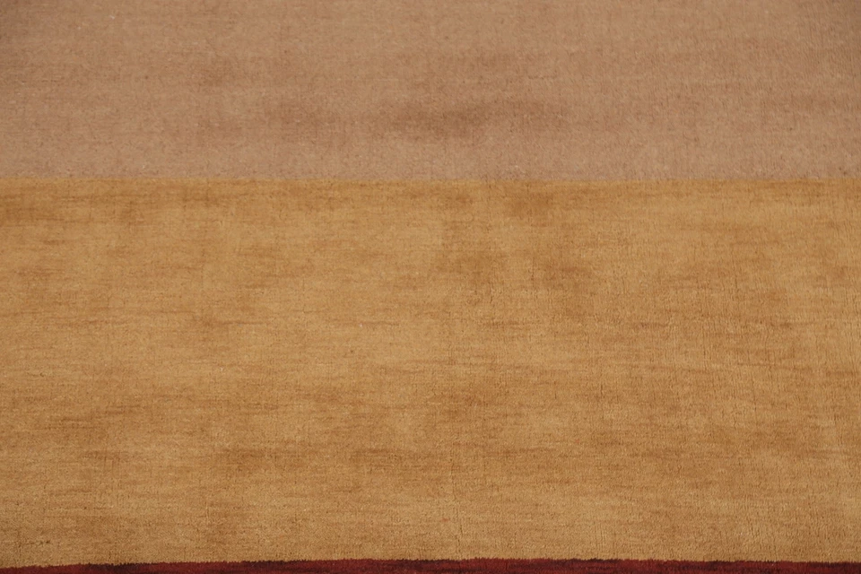 Alfombra contemporánea Gabbeh a rayas 8x10 alfombra de lana anudada a mano para sala de estar Foto 4 de 4