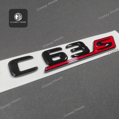 C63s Gloss Black Emblem Badge For Mercedes-Benz AMG Tailgate letters - Imagen 2 de 2