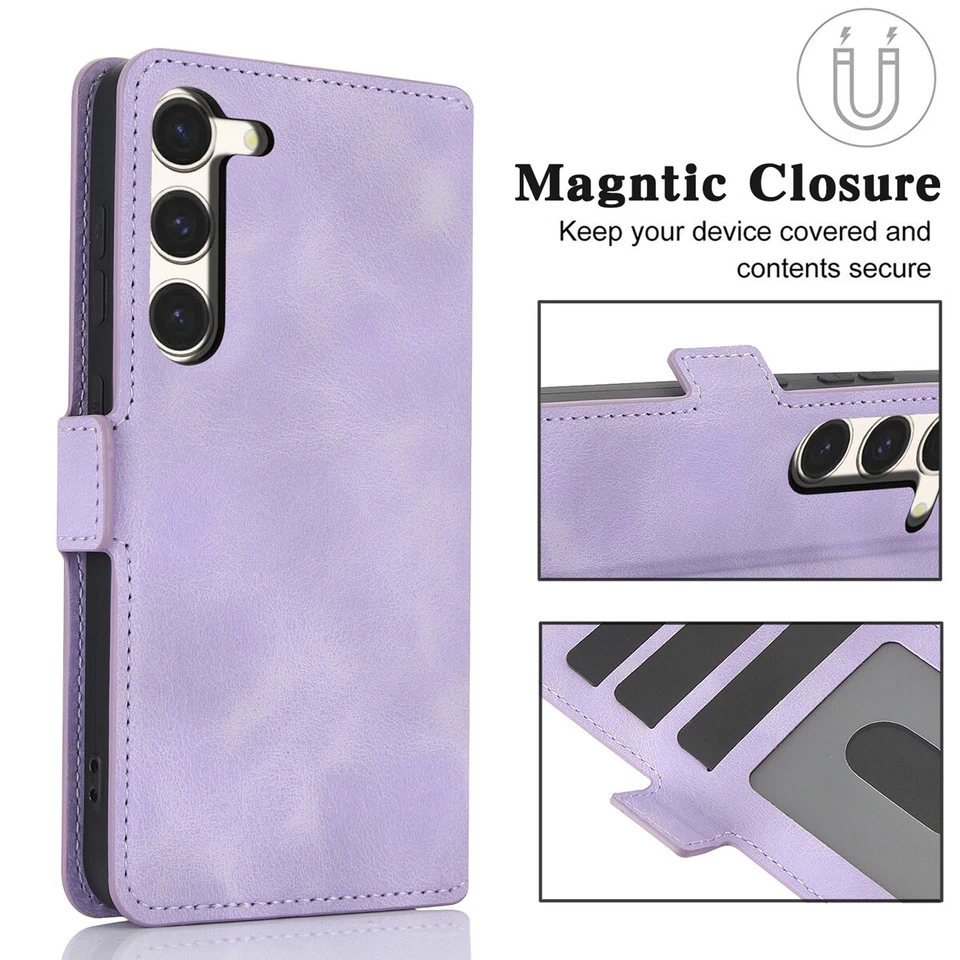 For Samsung Galaxy S25 Ultra S24 S23 S22 Plus Leather Zipper Wallet Phone Case - Image 3 of 4