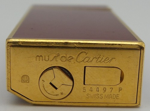 Cartier Must de Cartier Red Lacquer Gold Plated Vintage Lighter UNTESTED - Z256 - Picture 5 of 18