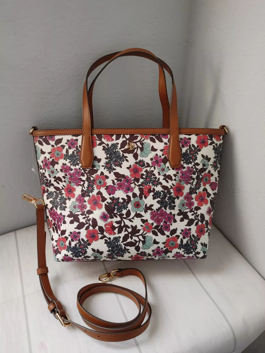 Tory Burch Kerrington Small Wallpaper Floral Printed Coated Canvas Tote Bag