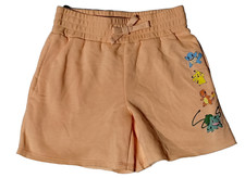 Girls Pokemon Fleece Shorts Orange Pikachu Charmander Squirtle Bulbasaur NWT