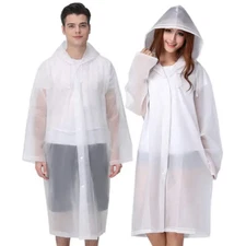 Unisex Adult Waterproof Raincoat Rain Coat Hooded Jacket Poncho Rainwear Camping