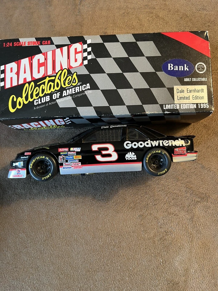 Dale Earnhardt #3 1995 Chevy Lumina 1:24 Die Cast Racing coleccionables club bank Foto 2 de 4