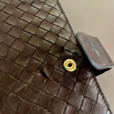BOTTEGA VENETA Notebook Cover Premium Leather Brown Luxurious