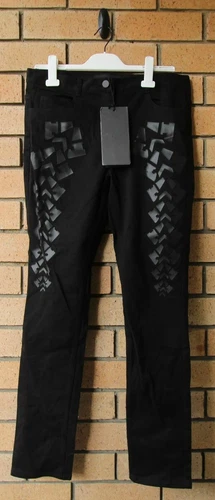 H&M x Alexander Wang Womens Black Patterned Jeans Size US10 or EUR40 BNWT New