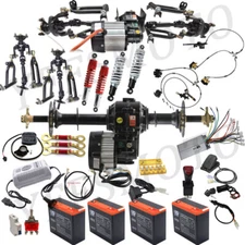 Front+Rear Axle Kit 1000W Differential Motor 7'' 8'' Tire w/Battery for ATV Quad