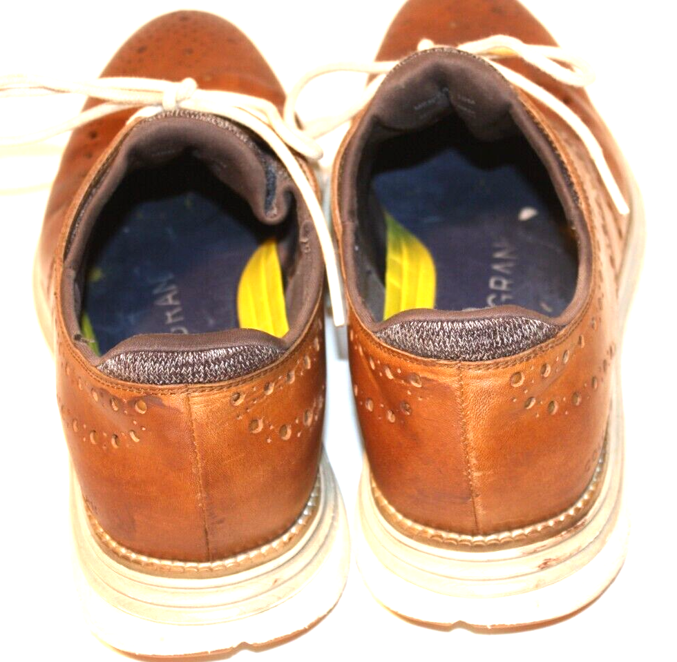 SAOLA Scarpe Cole Haan uomo taglia 10M Grand Ultra punta alare pelle marrone Oxford casual
