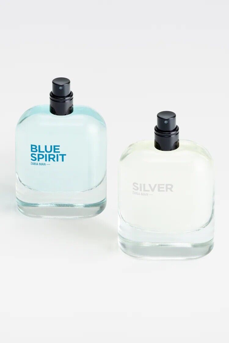 ZARA MAN BLUE SPIRIT + SILVER * 2 x 2.7 oz (80ml) EDT Spray * NEW & SEALED