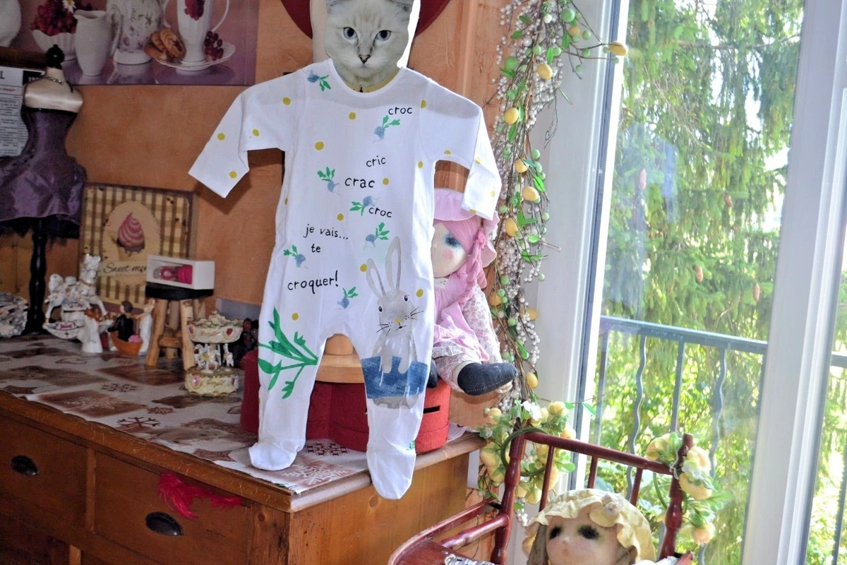 dors bien catiminin neuf pyjama 9 mois blanc le lapin f ou l eBay
