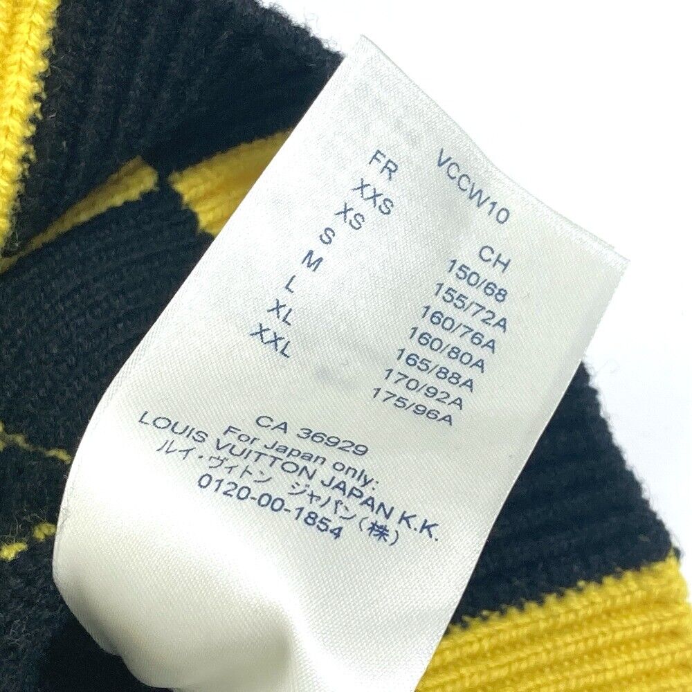 LOUIS VUITTON apparel checkerboard knit Long sleeve sweater Yellow