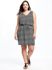 Brand New! Old Navy Black Animal Print Tank Dress Spring Summer Size 2X Plus