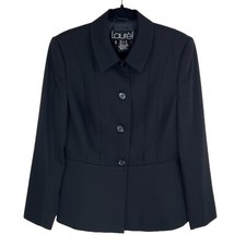 Vtg Laurel By Escada Blazer Jacket Womens Sz 38 Us 6 Button Wool Blend Classic