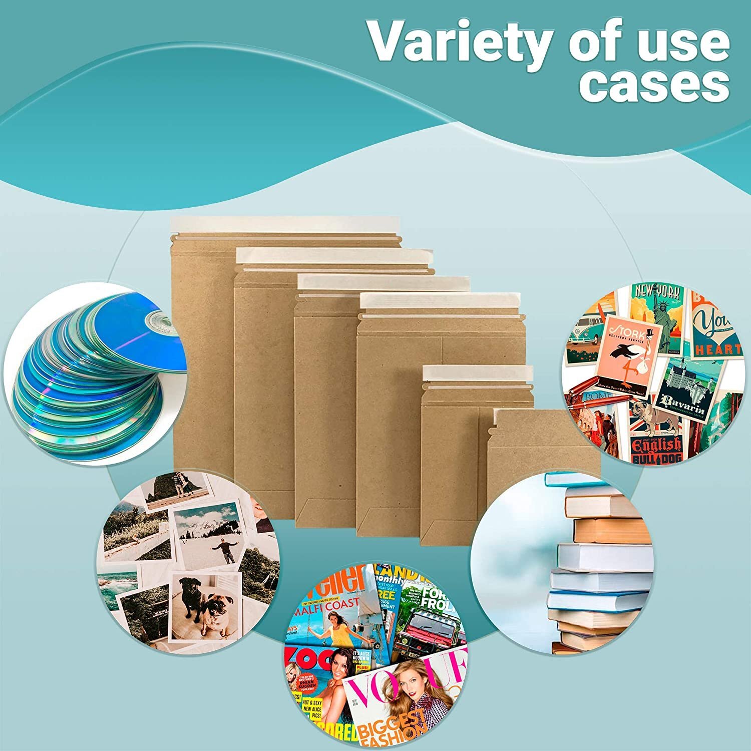 Kraft Rigid Photo Mailers Self Sealing Stay Flats Brown Kraft Envelopes