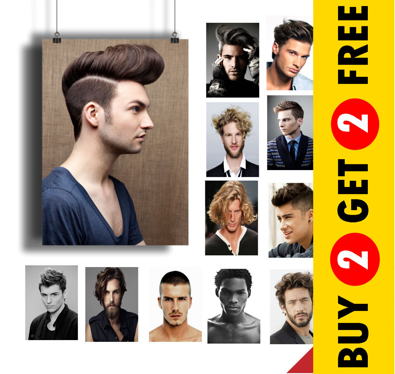 Best Men Hair Salon Poster Collection A3 A4 A5 Men Hype Hairstyle Picture  Prints | Ebay