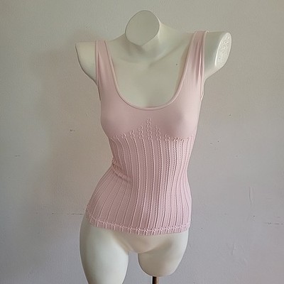 Seamless Cami Tank Top Small Pink Empire Waist Scoop Neck Coquette Layering