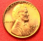 1948-D Lincoln Wheat Cent Penny GEM RED BU From an Original Bank Roll