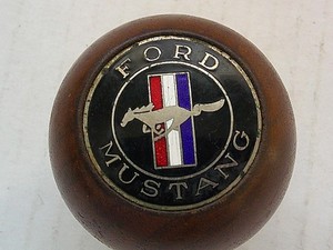 Vtg FORD MUSTANG Wood GEAR SHIFT Shifter Knob 2"