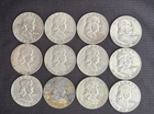Lot Of 12 Franklin Half Dollars