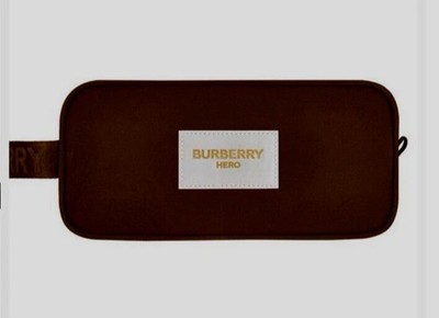 New! Burberry Logo Clutch Toiletry Bag Cosmetic Pouch Travel Case