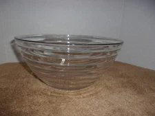 French Duralex Ribbed 10+ Inch Glass Mixing Serving Bowl