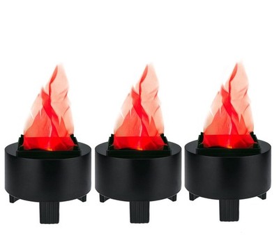 Lancoon 3D LED Fake Fire Flame Light, 3 Pack Artificial Flickering Lamp