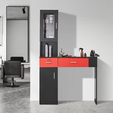 Hair Styling Salon Station Barber Wall Mounted Storage Cabinet Hairdresser