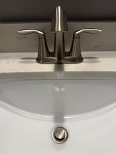 MOEN Two-Handle Bathroom Sink Faucet Brush Nickel 4" Centerset-used