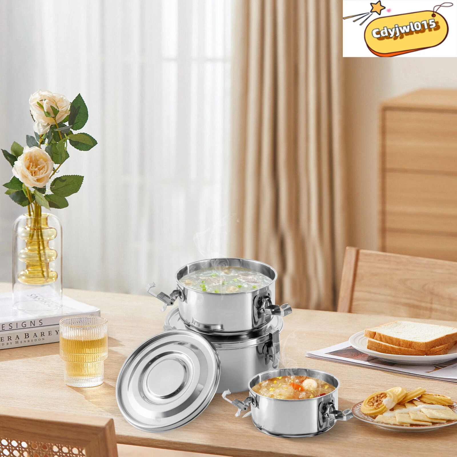 3 Sets Stainless Steel Food Storage Containers, Kitchen Food Containers Airtight
